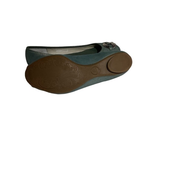 Clarks green  peep toe flats - Picture 3 of 4